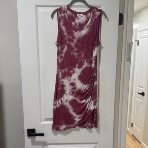 AVLN STUDIO SMALL TIE DYED DRESS PURPLE WHITE